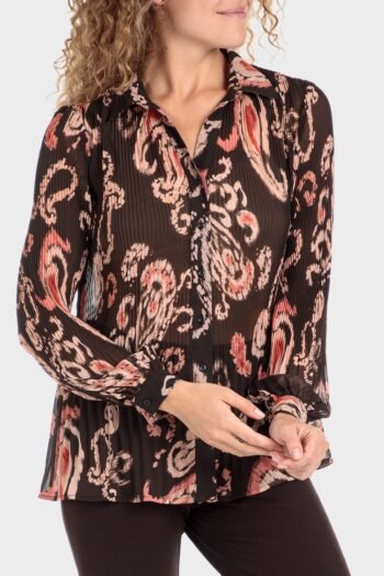 Chemise plissée imprimée
