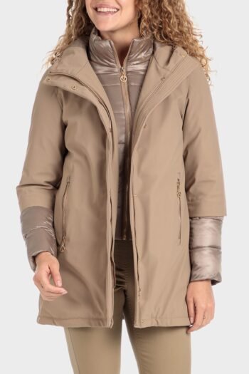 Parka beige capuche