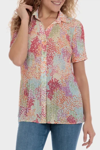 Chemise plissée imprimée