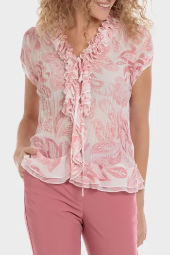 Chemise plissée imprimée