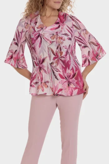 Blouse plissée fleurs