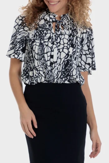 Blouse imprimée plissée