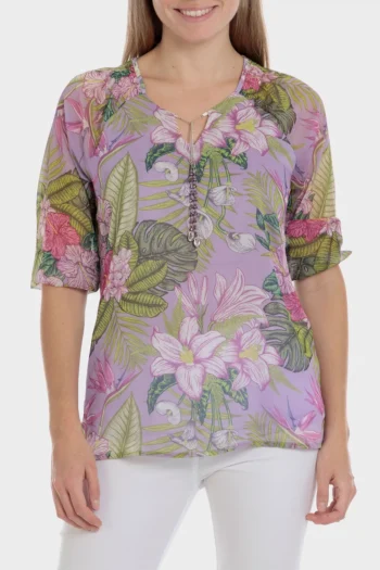 Blouse imprimé tropical