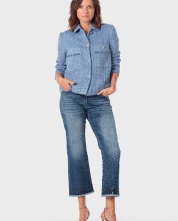 DENIM CAPRI TROUS